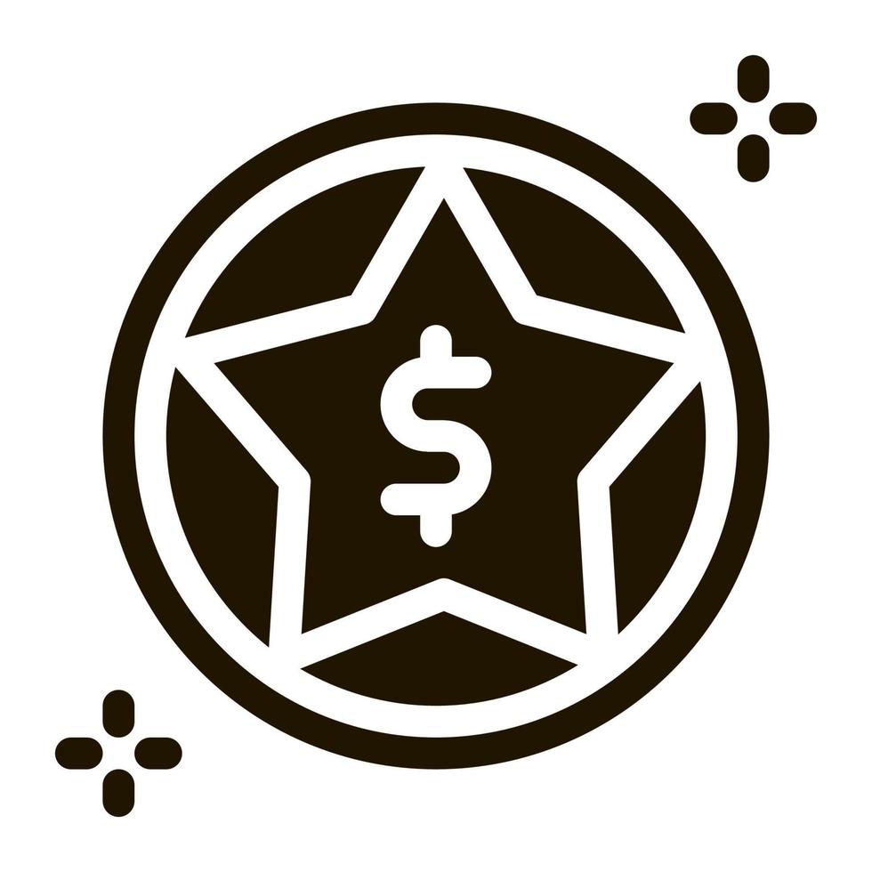 illustration de glyphe vectoriel icône dollar star bonus