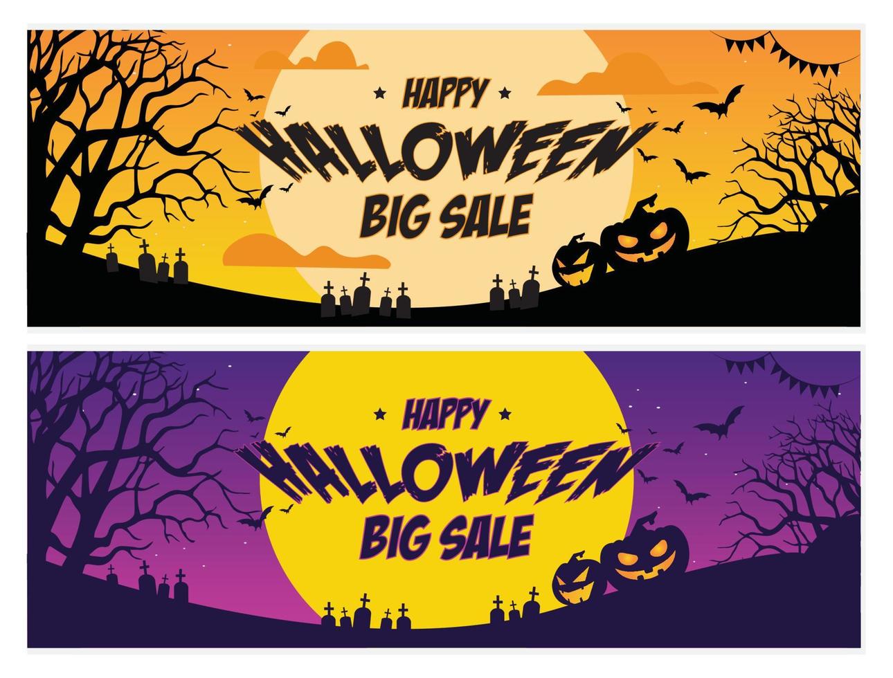 joyeux halloween grande bannière de vente. illustration vectorielle vecteur