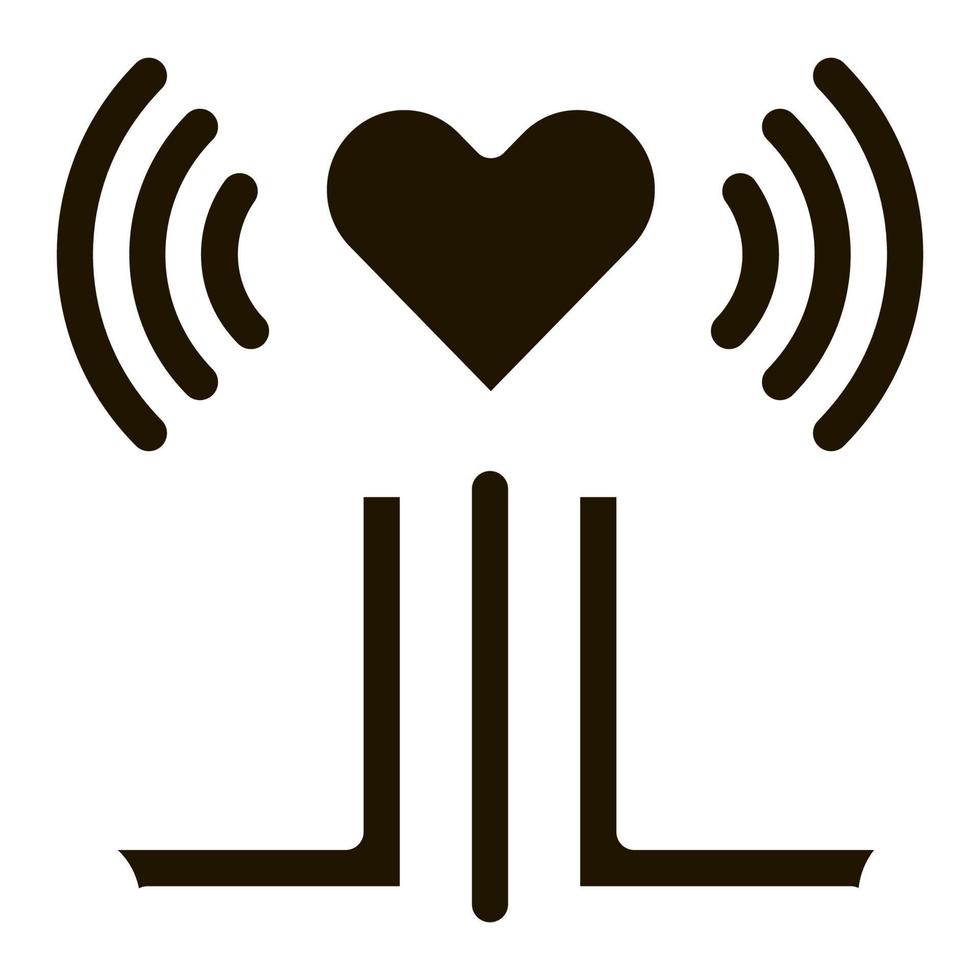 illustration de glyphe vectoriel d'icône d'appareil électronique cardio