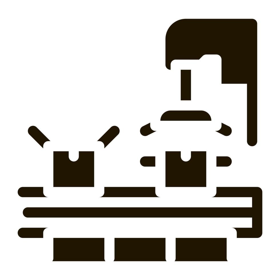 machine pour illustration de glyphe vectoriel icône boîte fermée