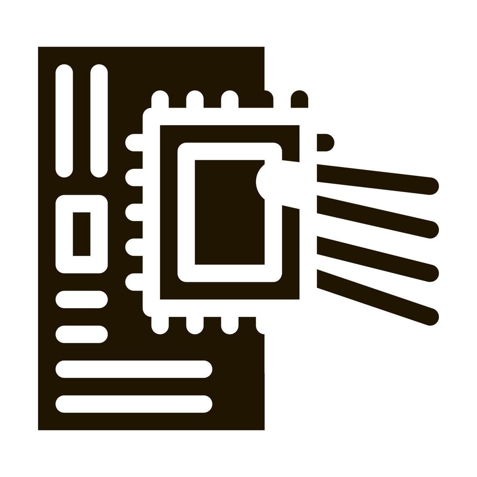 illustration de glyphe de vecteur d'icône de micropuce radio