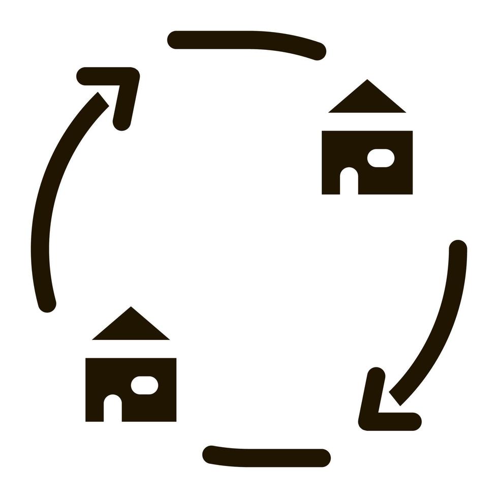 illustration de glyphe de vecteur d'icône d'échange de maisons