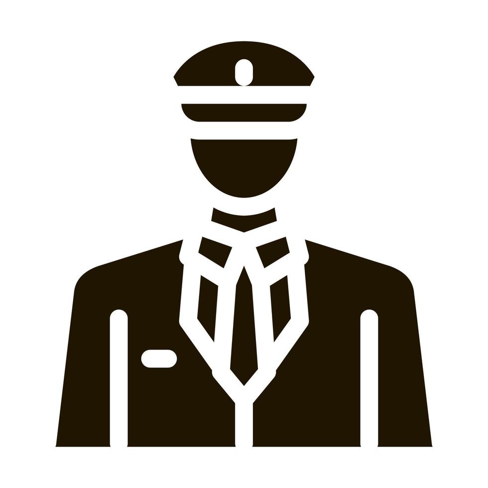 illustration de glyphe vectoriel icône profession pilote