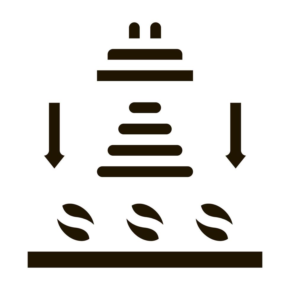 illustration de glyphe de vecteur d'icône de congélation de grains de café