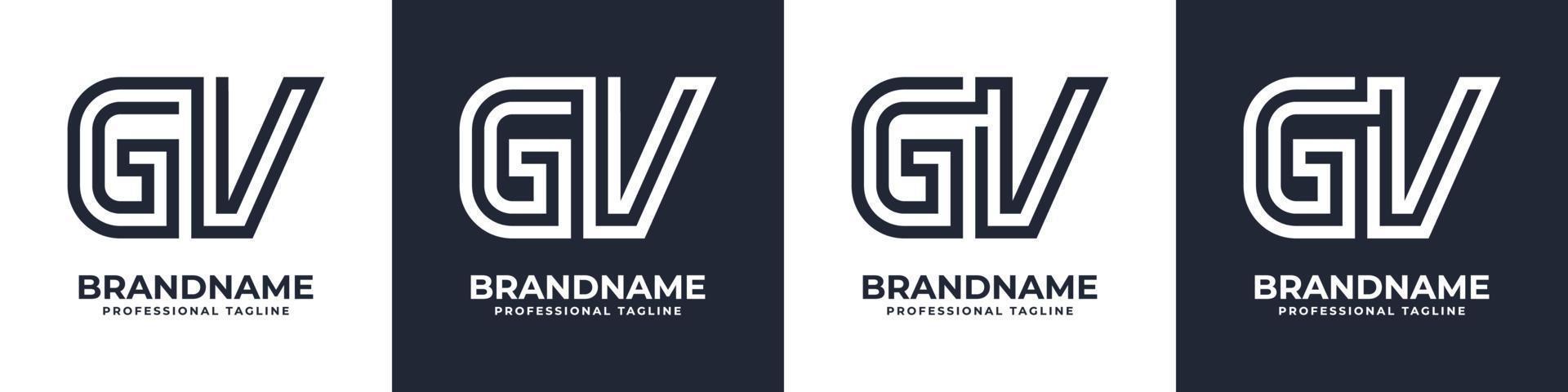 logo monogramme de technologie globale gv ou vg, adapté à toute entreprise avec des initiales gv ou vg. vecteur