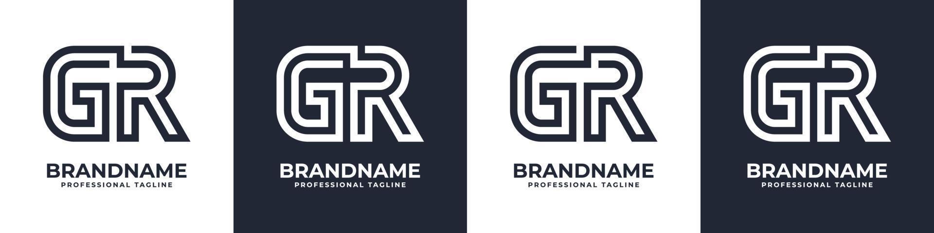 lettre gr ou rg logo monogramme de technologie globale, adapté à toute entreprise avec des initiales gr ou rg. vecteur