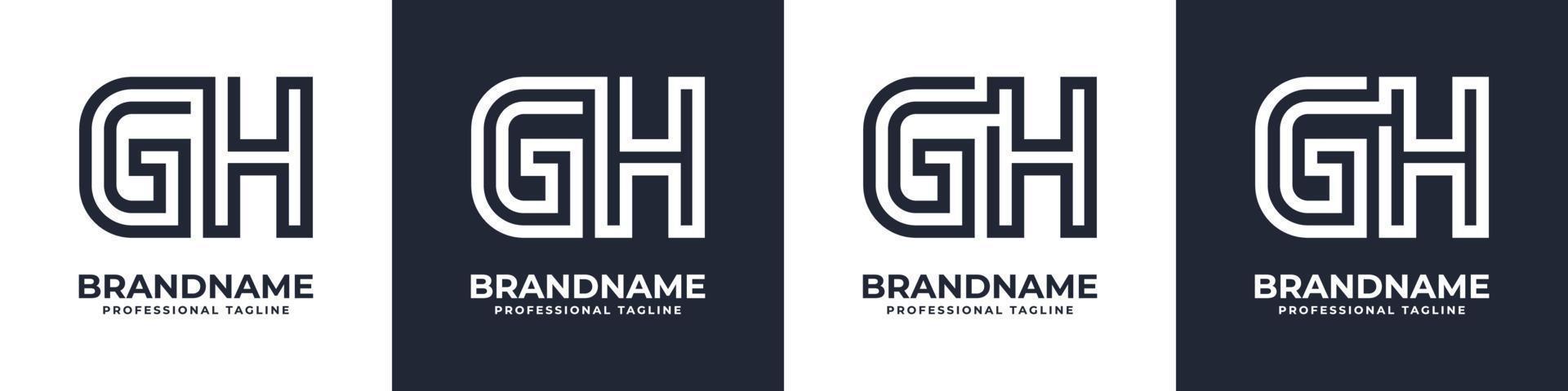 logo monogramme de technologie globale lettre gh ou hg, adapté à toute entreprise avec des initiales gh ou hg. vecteur