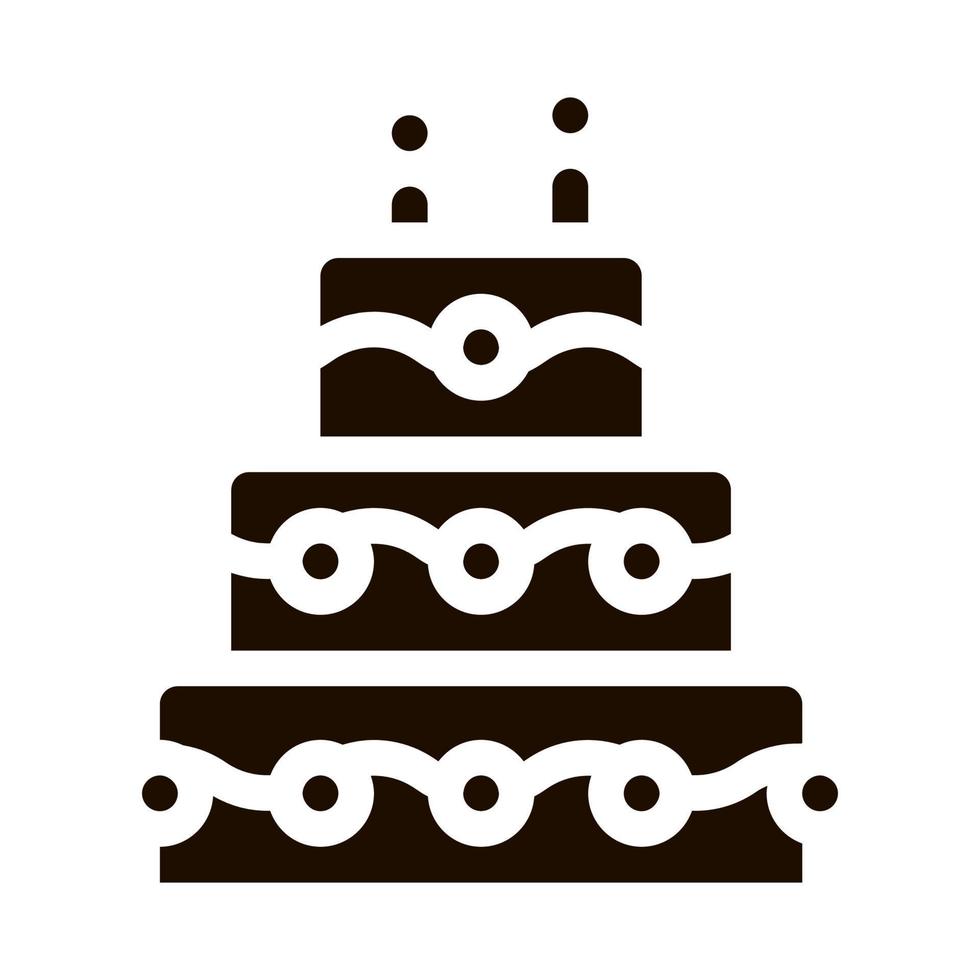 icône de glyphe de gâteau de mariage de célébration vecteur