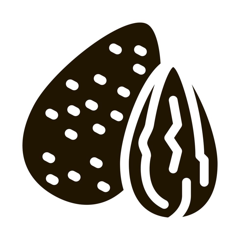 illustration de glyphe de vecteur d'icône de noix d'amande