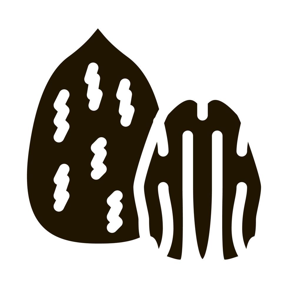 illustration de glyphe de vecteur icône noix de pécan