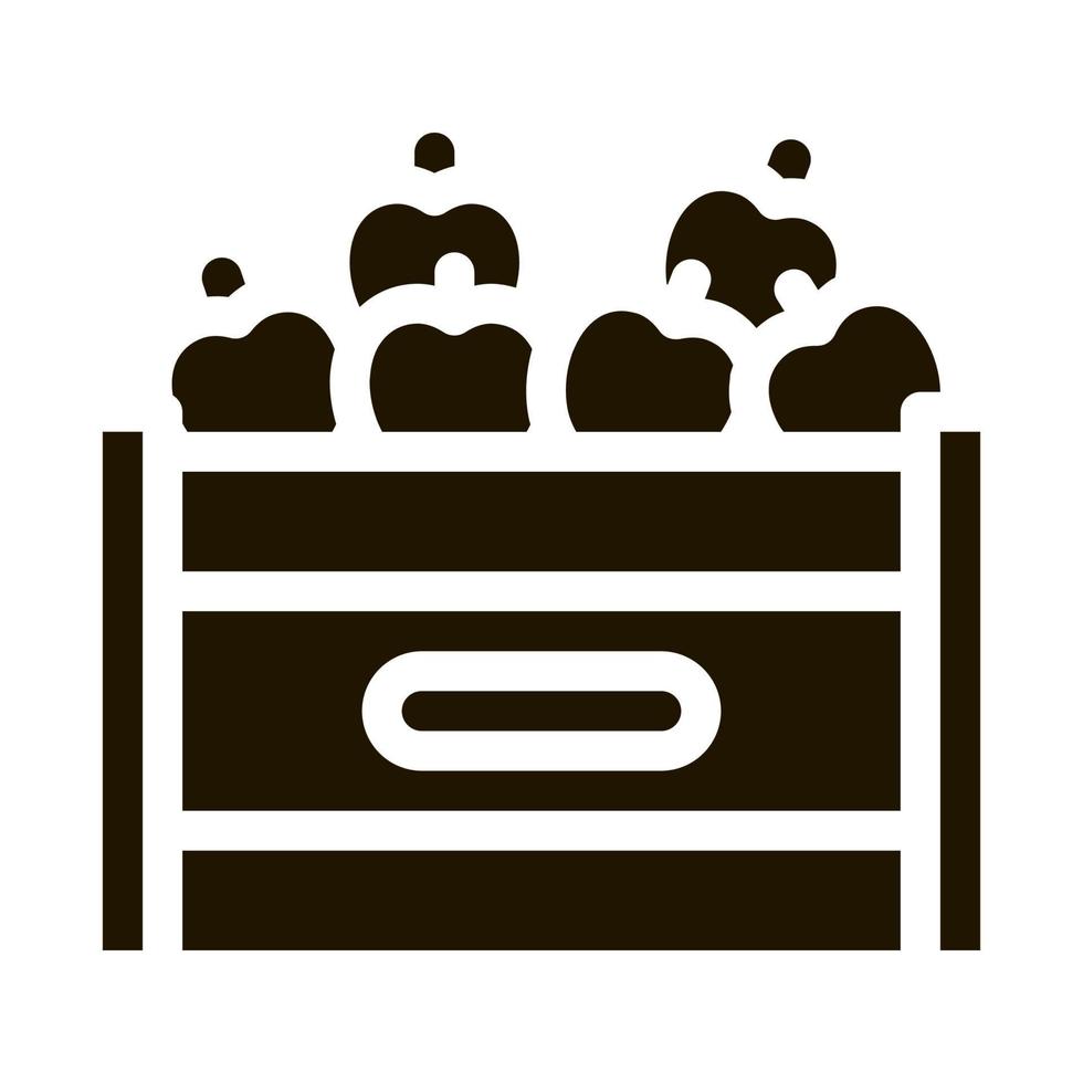 illustration de glyphe de vecteur d'icône de conteneur de boîte de fruits