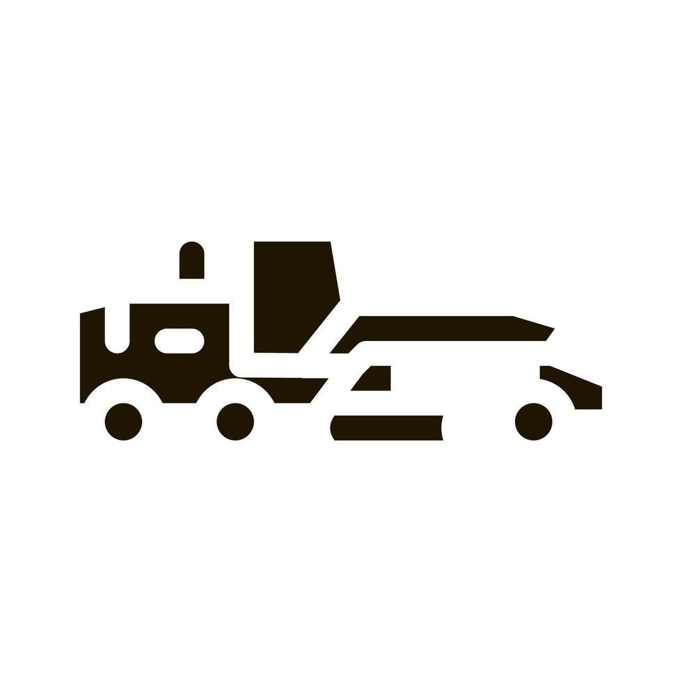 illustration de glyphe de vecteur d'icône de tracteur de réparation de route