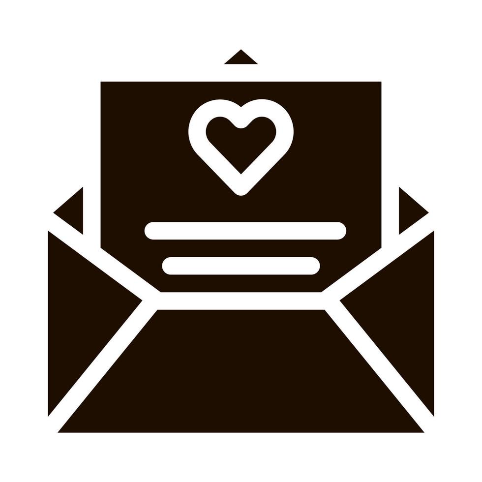 icône de glyphe de carte d'invitation de mariage vecteur