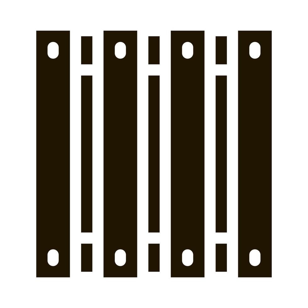clôture en bois icône vecteur glyphe illustration