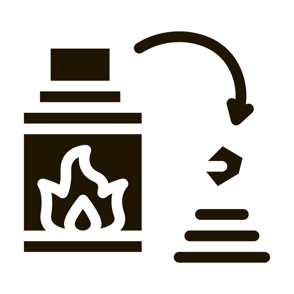 cheminée feu icône vecteur glyphe illustration