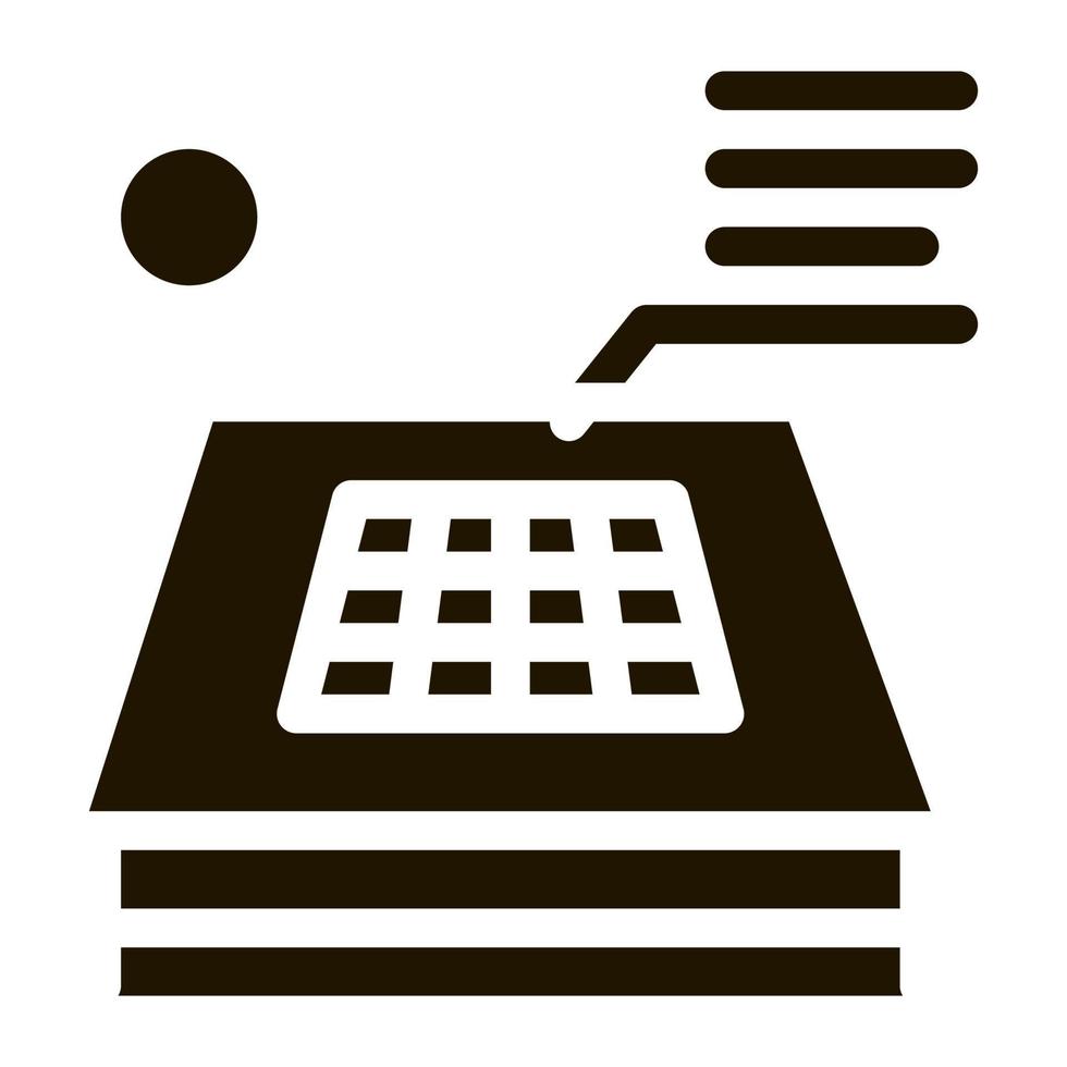 batterie solaire sur l'illustration de glyphe de vecteur d'icône de toit