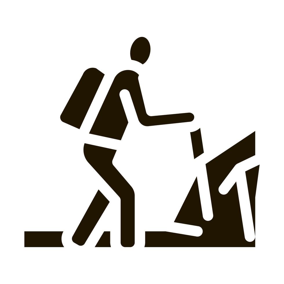 icône de randonnée humaine illustration vectorielle de glyphe vecteur