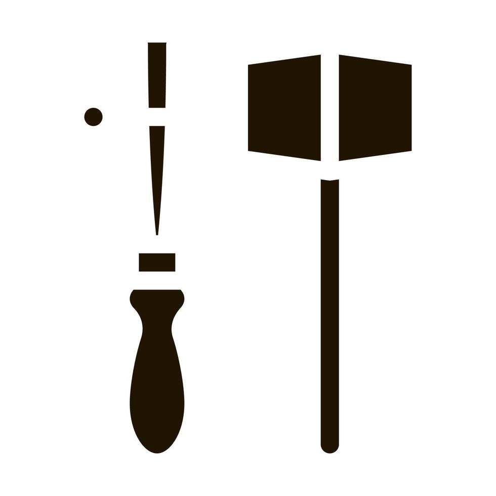 outils d'artisanat en cuir icône vecteur glyphe illustration