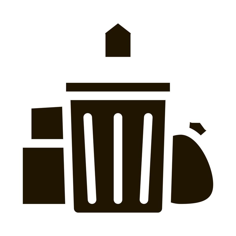 poubelle maison icône vecteur glyphe illustration