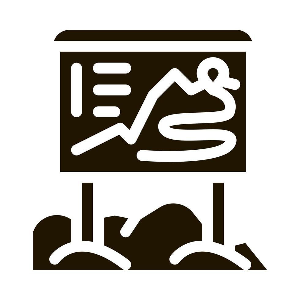 station de ski direction carte icône vecteur glyphe illustration
