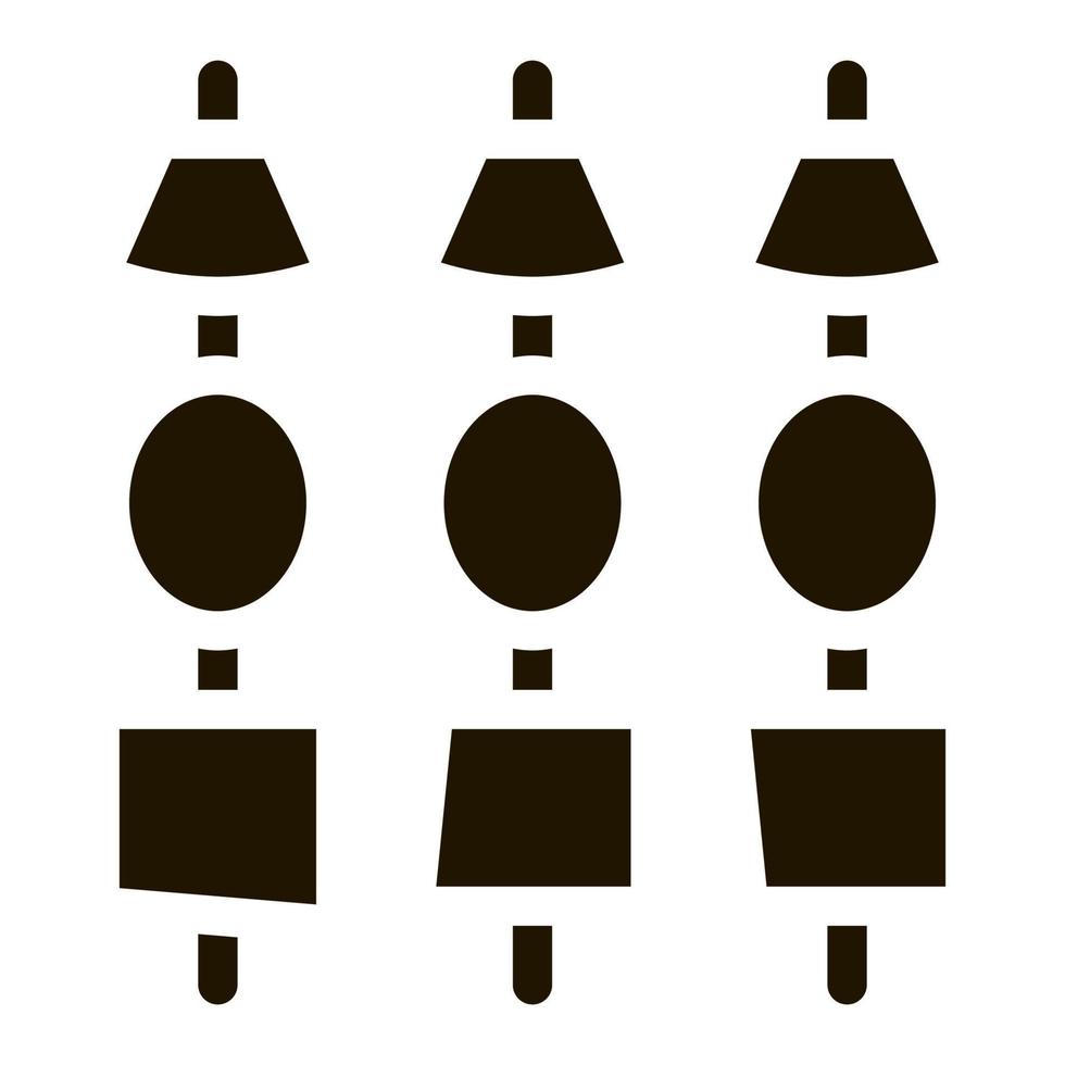 fondue au fromage sur brochettes icône vecteur glyphe illustration