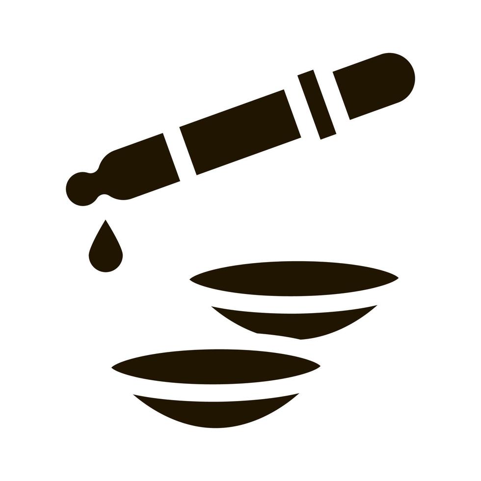 lentille compte-gouttes liquide icône vecteur glyphe illustration