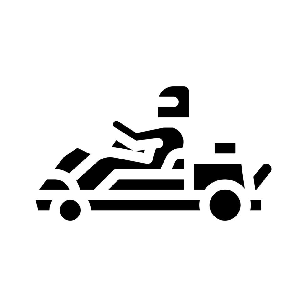 conducteur conduisant kart icône vecteur glyphe illustration