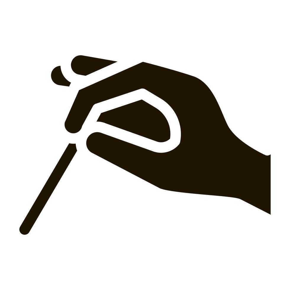 main faisant l'icône d'acupuncture illustration vectorielle de glyphe vecteur