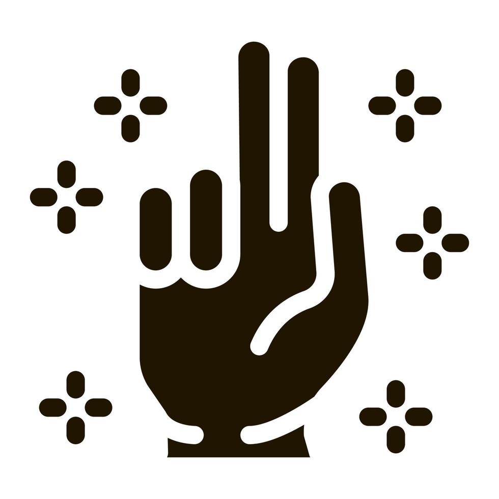 baptise et sanctifie l'illustration du glyphe vectoriel de l'icône de la main