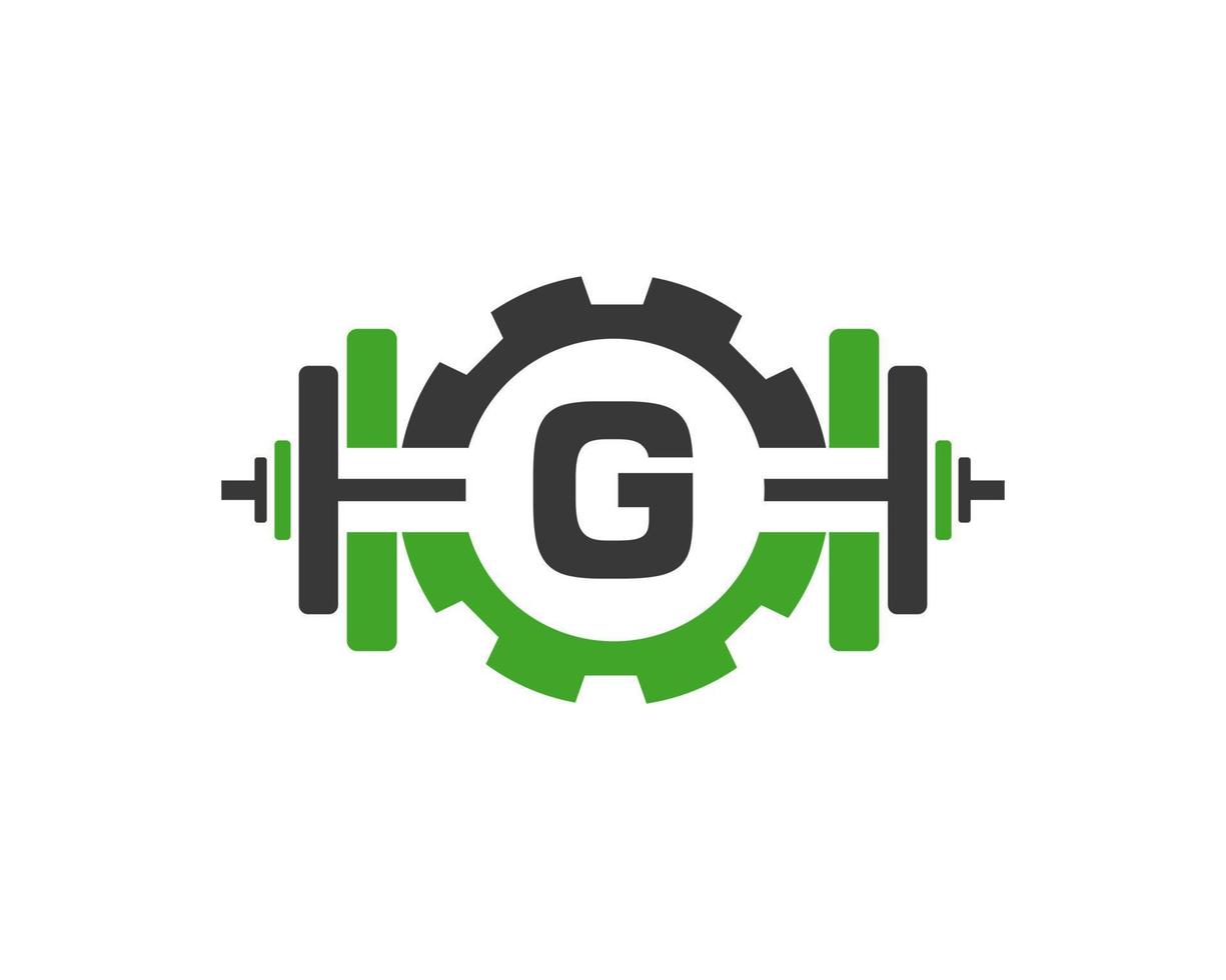 lettre de l'alphabet initial g modèle de conception de logo de remise en forme de gym vecteur