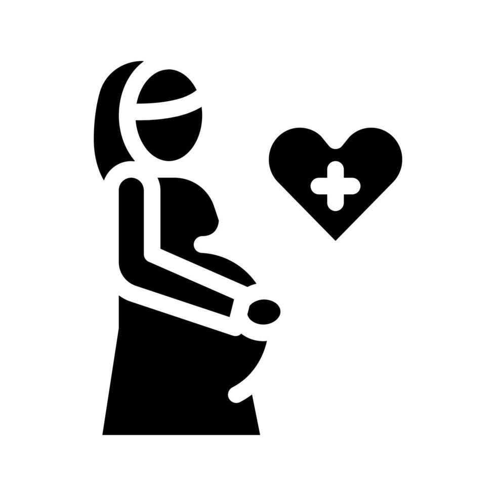 illustration de glyphe vectoriel icône femme enceinte