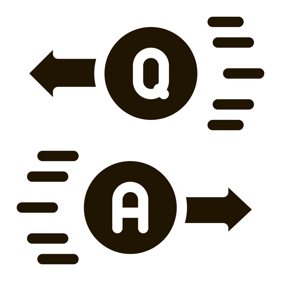 question réponse icône vecteur glyphe illustration