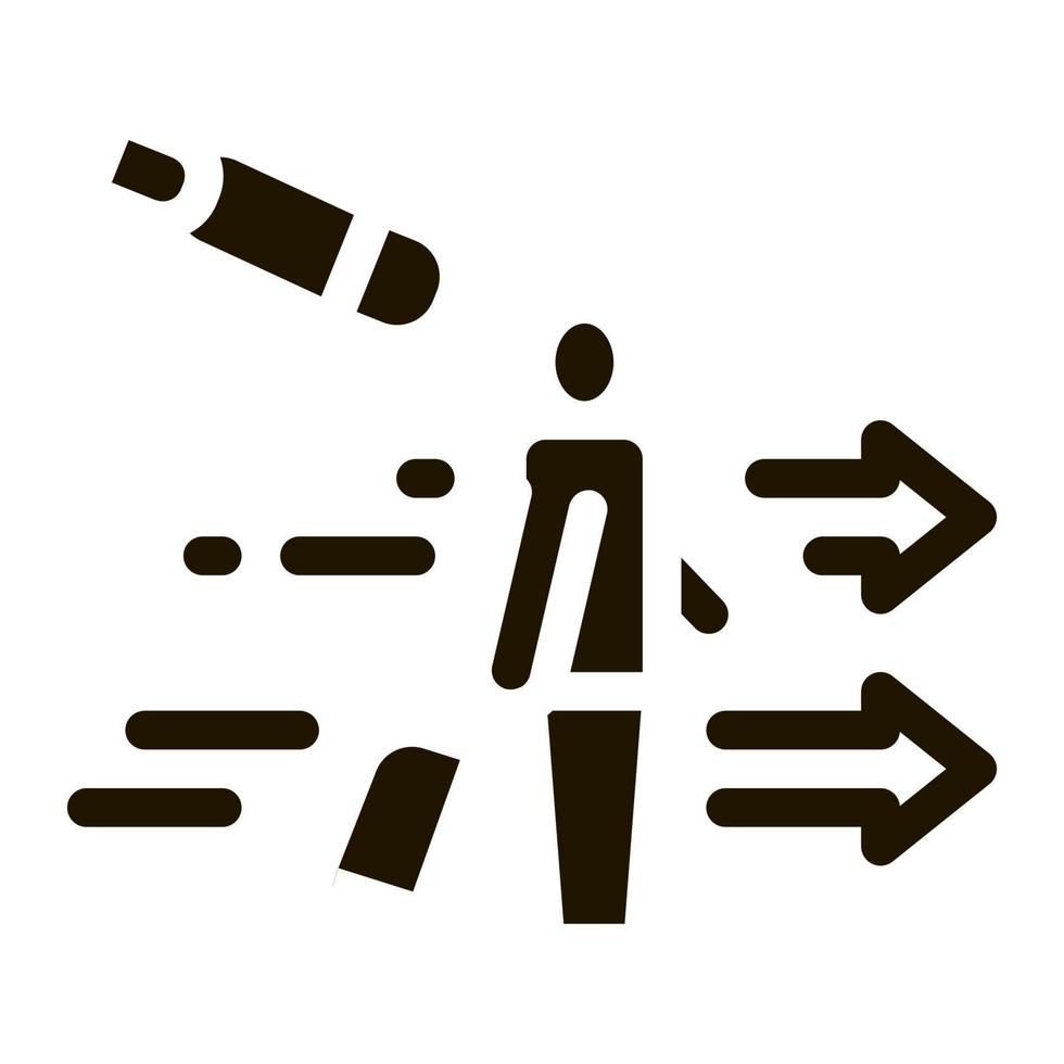illustration de glyphe vectoriel icône touristique homme migrateur