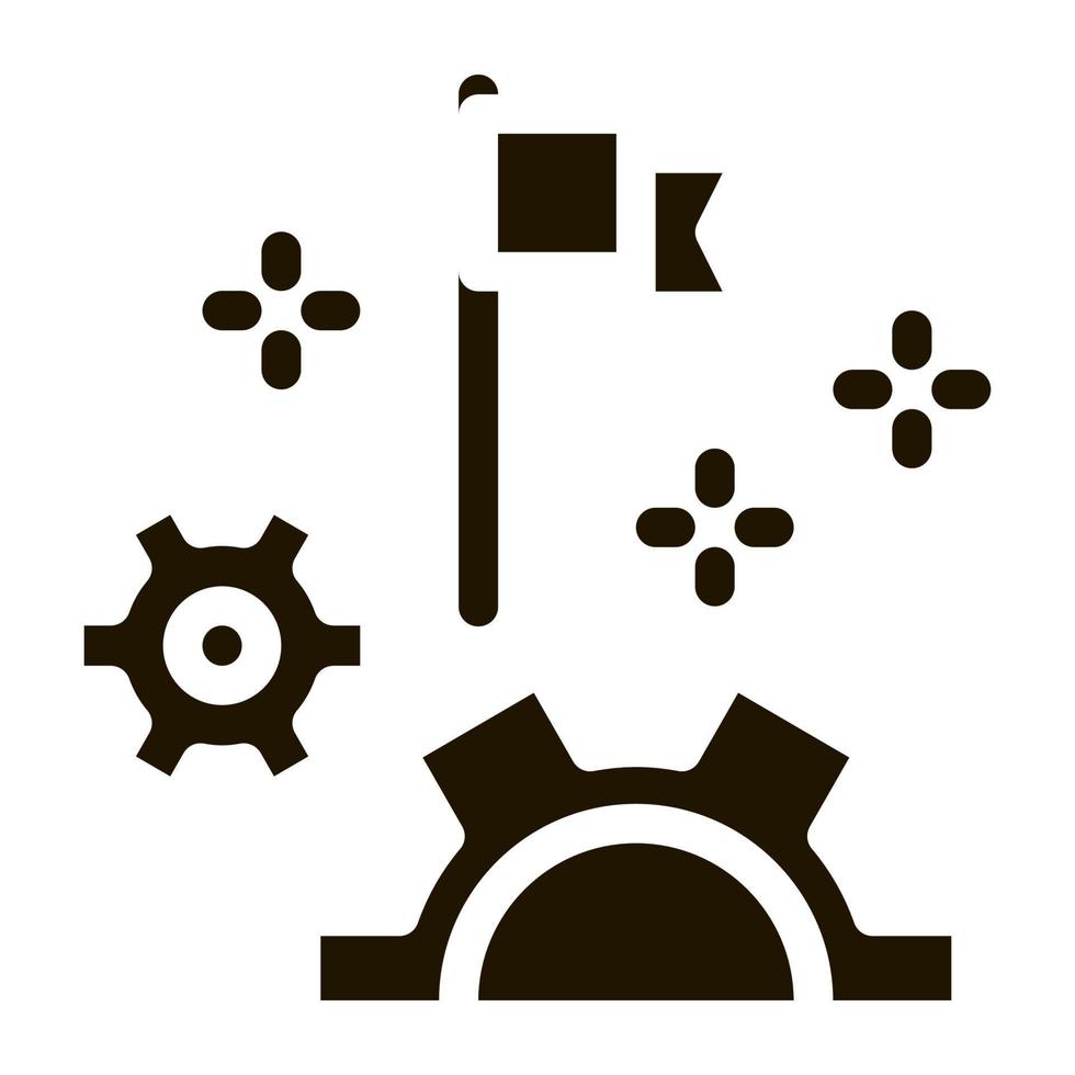 illustration de glyphe vectoriel d'icône de paramètres d'optimisation de moteur