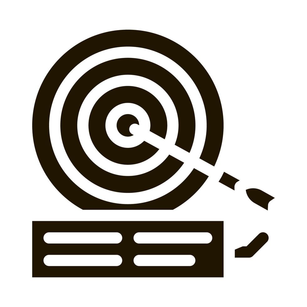 illustration de glyphe de vecteur d'icône de cible de fléchette