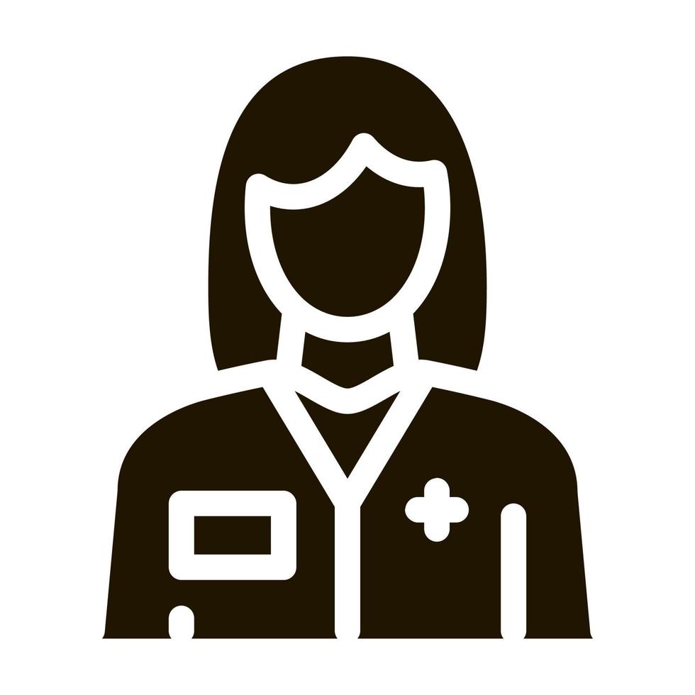 femme médecin icône vecteur glyphe illustration