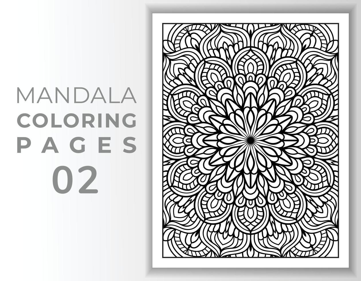 page de coloriage d'art de modèle de mandala, page de coloration de mandala adulte vecteur