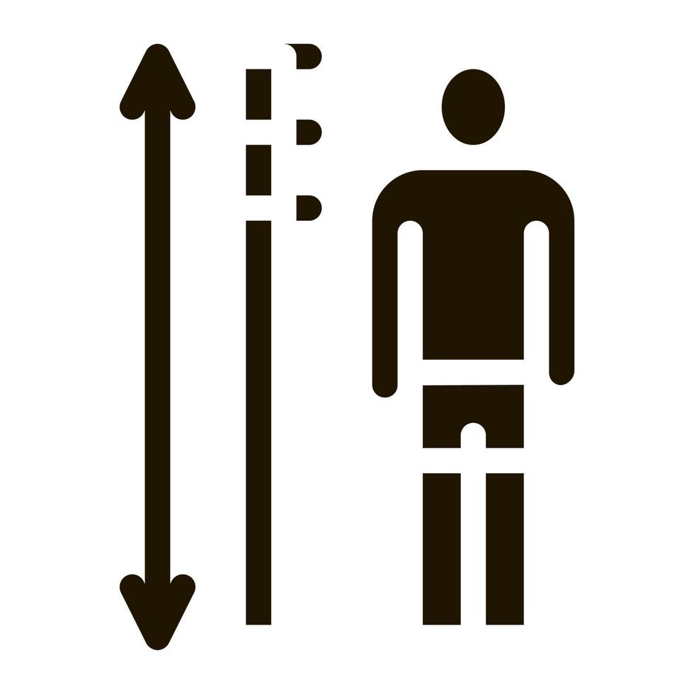 illustration de glyphe de vecteur d'icône de mesure de hauteur humaine