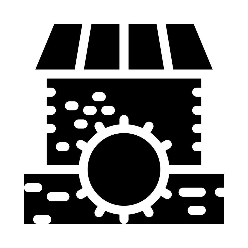 illustration de glyphe vectoriel icône maison au bord de la rivière