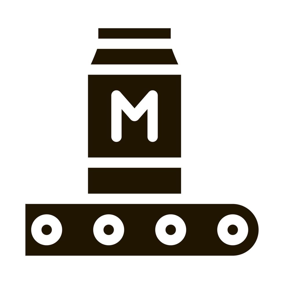 icône de bouteille de lait convecteur illustration de glyphe vectoriel