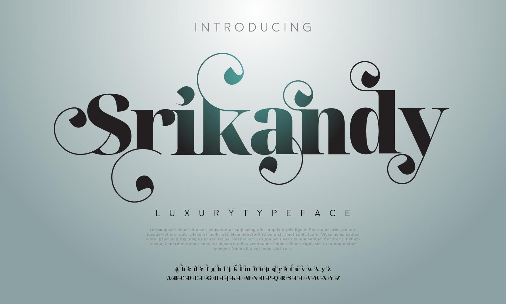 typographie serif de luxe, police srikandy pour logo, mariage, mode, image de marque vecteur