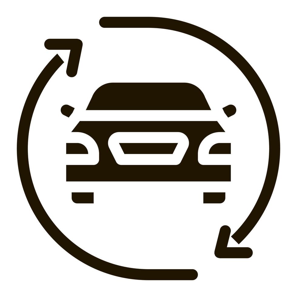 illustration de glyphe de vecteur d'icône d'échange de voiture