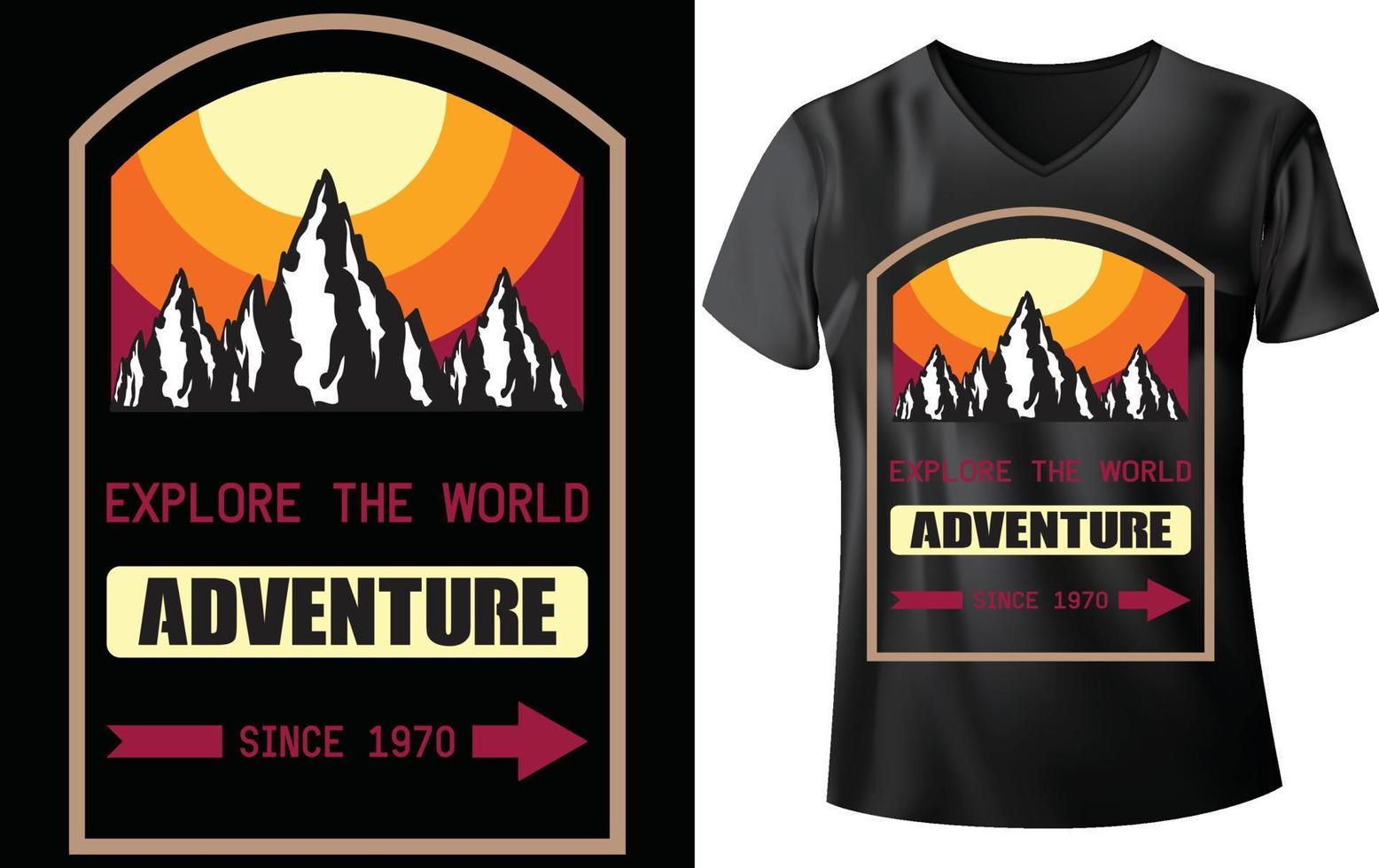 conception de t-shirt d'aventure vecteur