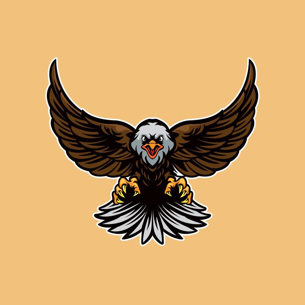 oiseau aigle avec griffe volant mascotte logo vecteur