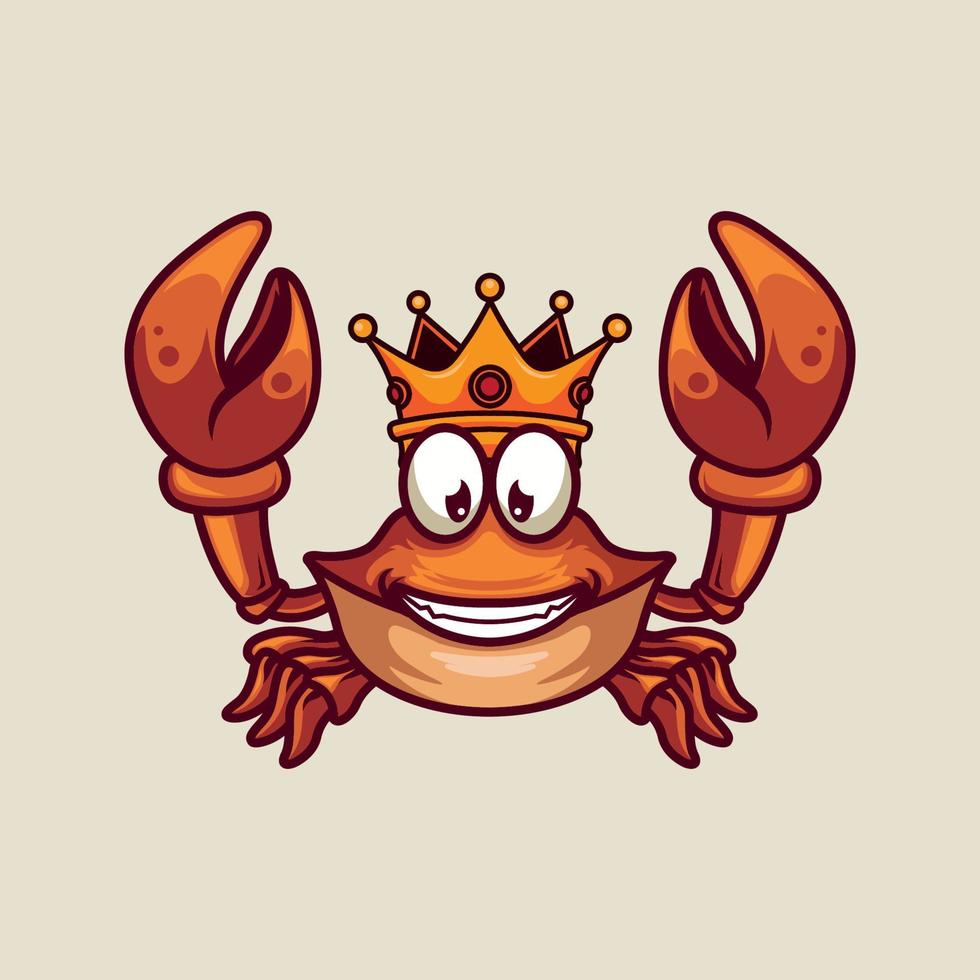 mascotte de crabe royal avec vecteur de sourire heureux