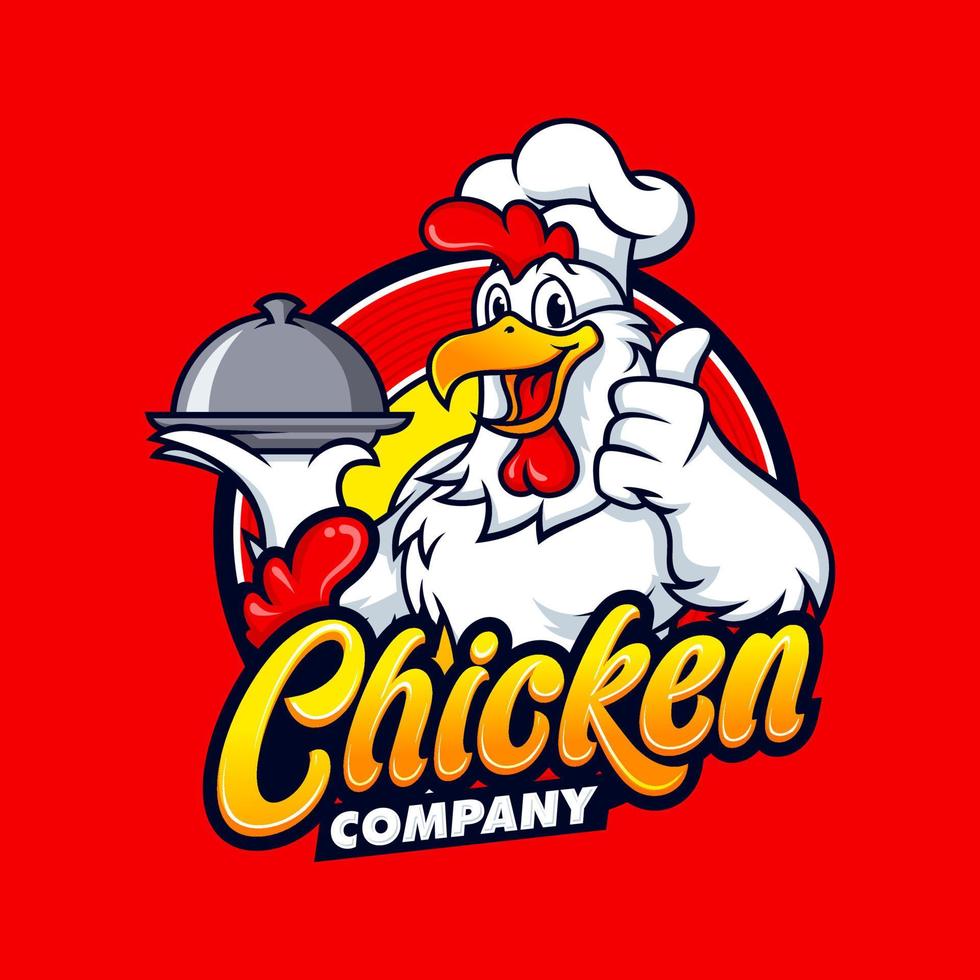 modèle de logo de restaurant de poulet frit vecteur