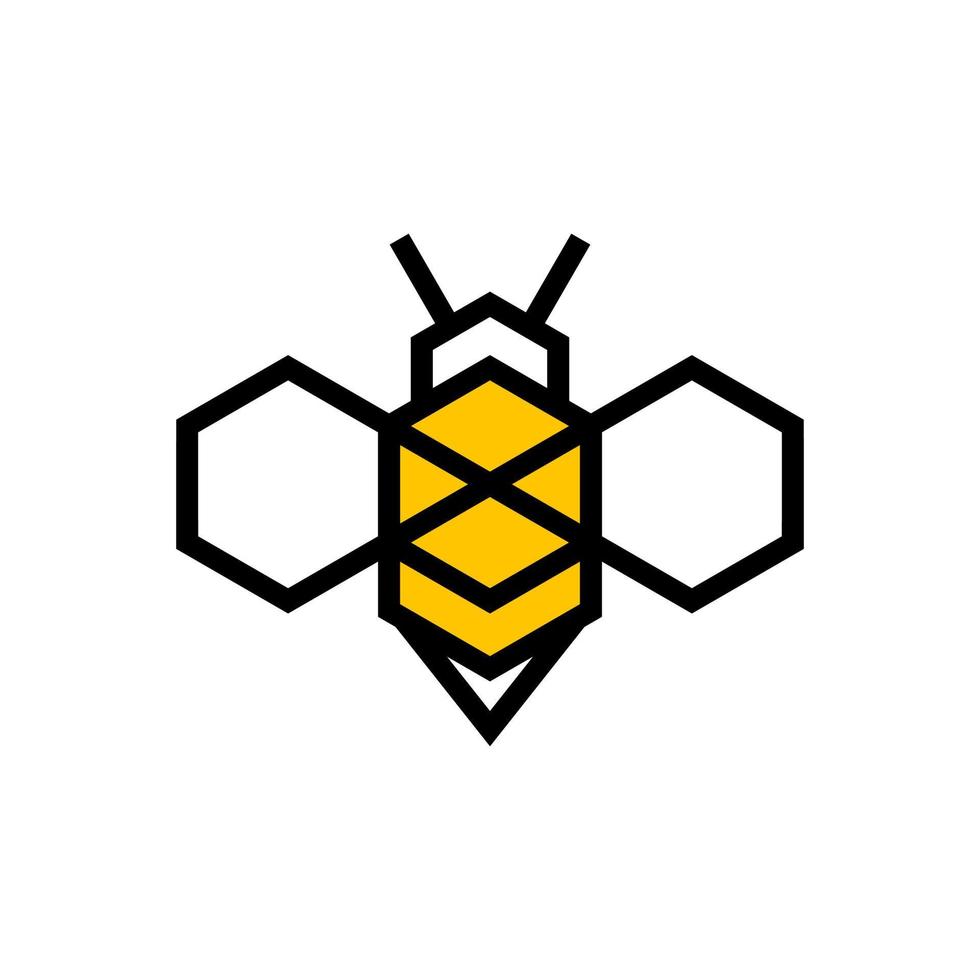 modèle de conception de logo d'abeille géométrique créatif vecteur