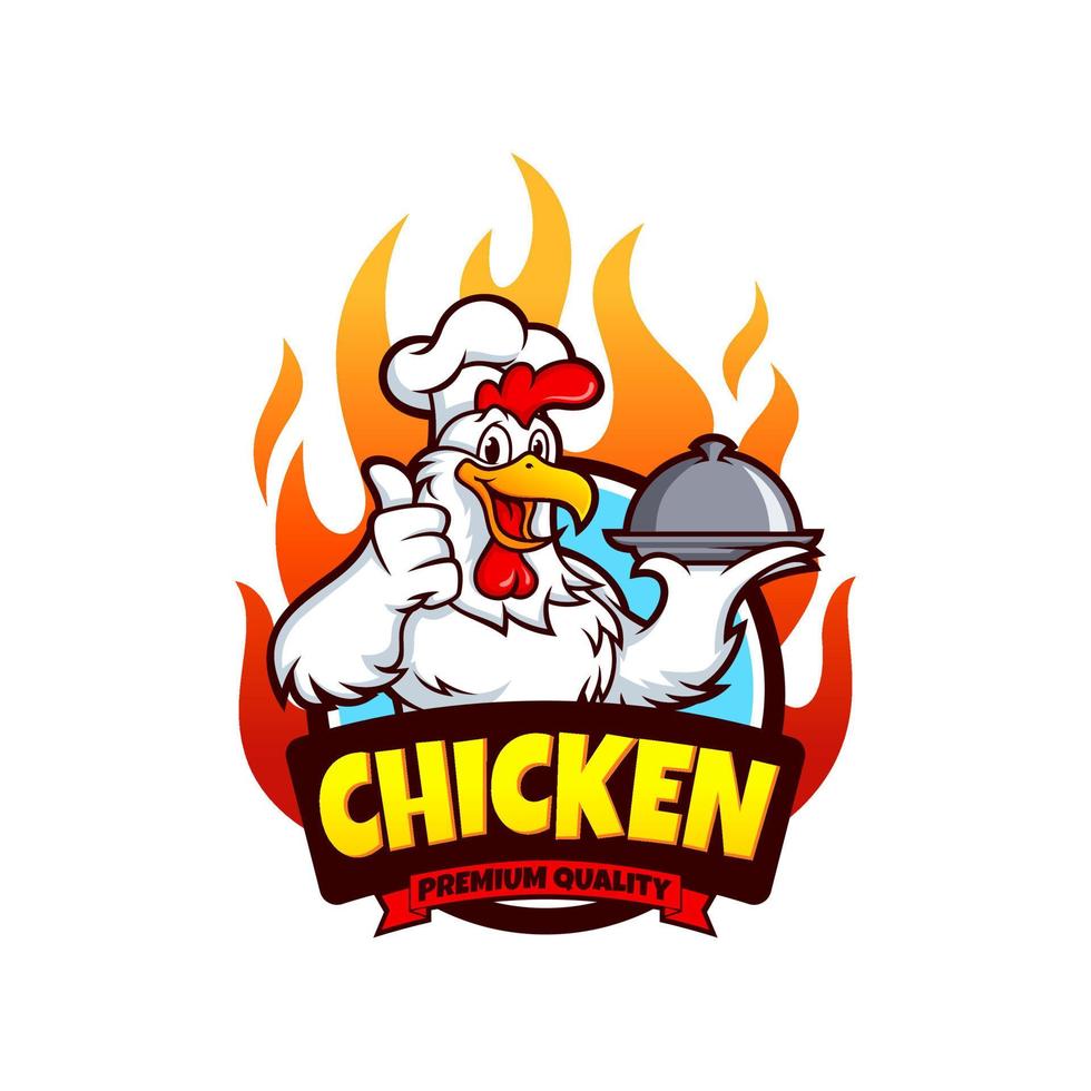 modèle de logo de restaurant de poulet frit vecteur