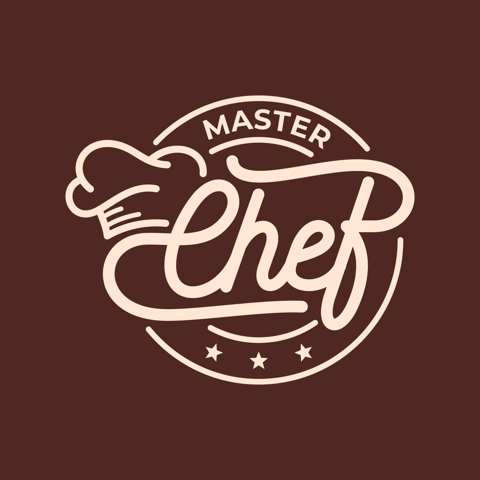 modèle de vecteur de logo de conception vintage de chef de cuisine