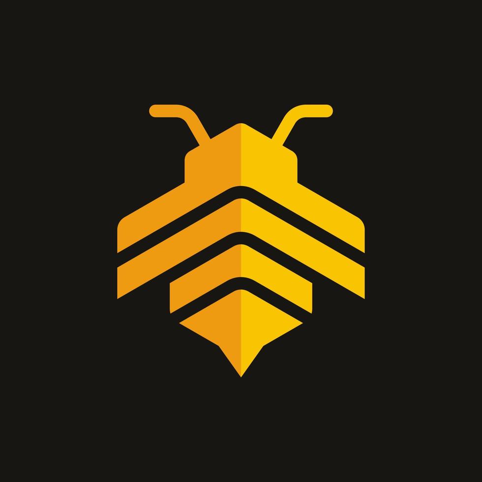 modèle de conception de logo d'abeille géométrique créatif vecteur